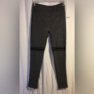 New Look Dark Gray Leggings with Black Stripes